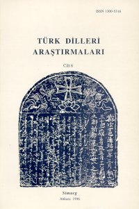 Türk Dilleri Araştırmaları Yıllığı 1996 Cilt: 6