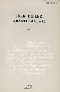 Türk Dilleri Araştırmaları Yıllığı 1995 Cilt: 5