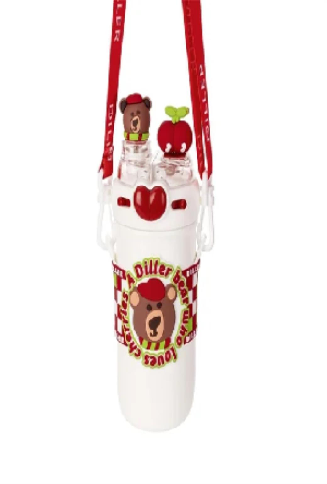 Diller Sevimli Kiraz Çift Kapaklı Paslanmaz Çelik Termos 520 ml