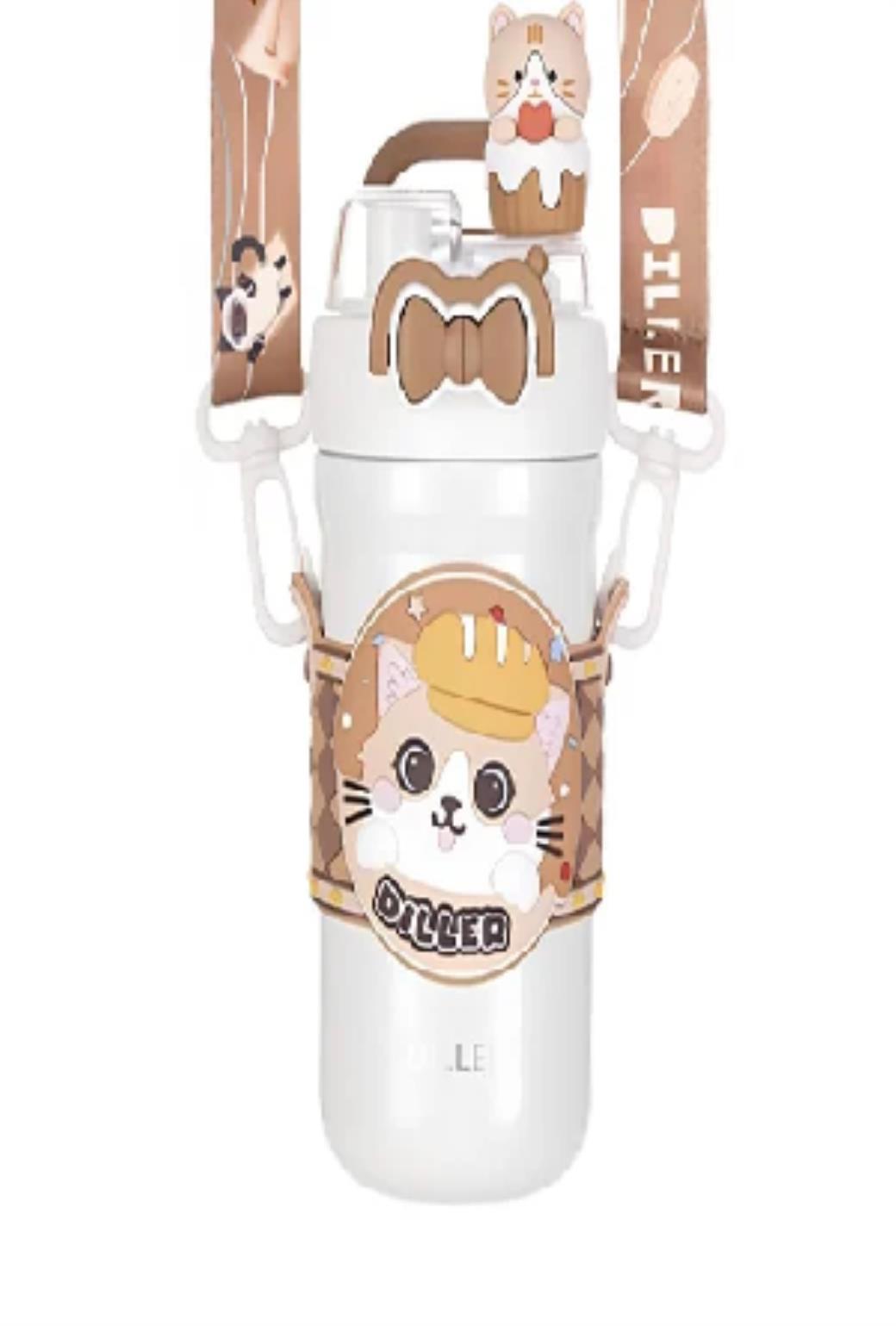 Diller Kedi Figür Paslanmaz Çelik Desenli Termos 490 ml