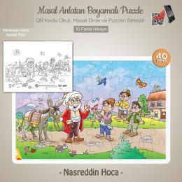 Masal Anlatan Boyamalı Puzzle - Nasreddin Hoca