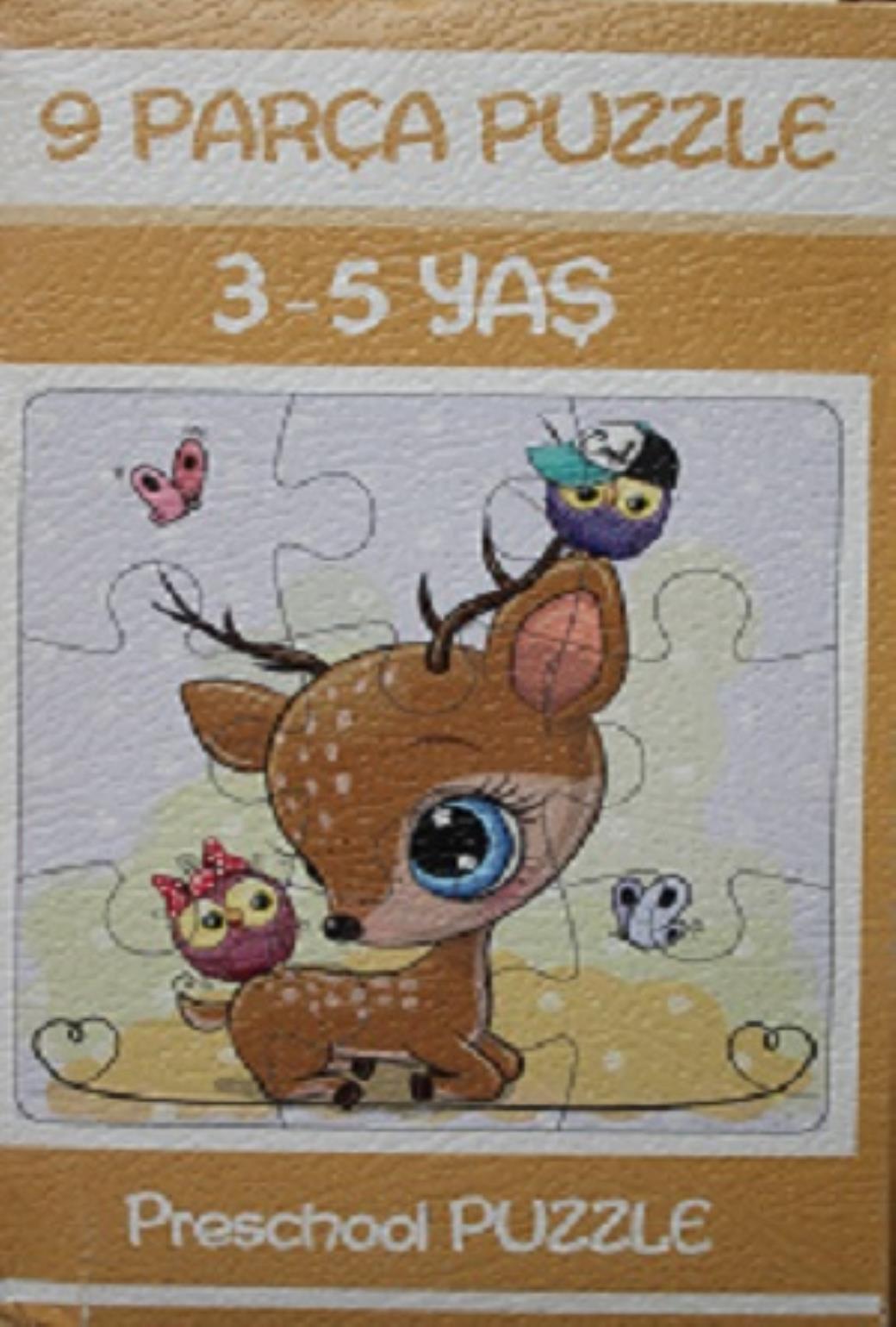 9 Parça Okul Öncesi Puzzle - Hardal