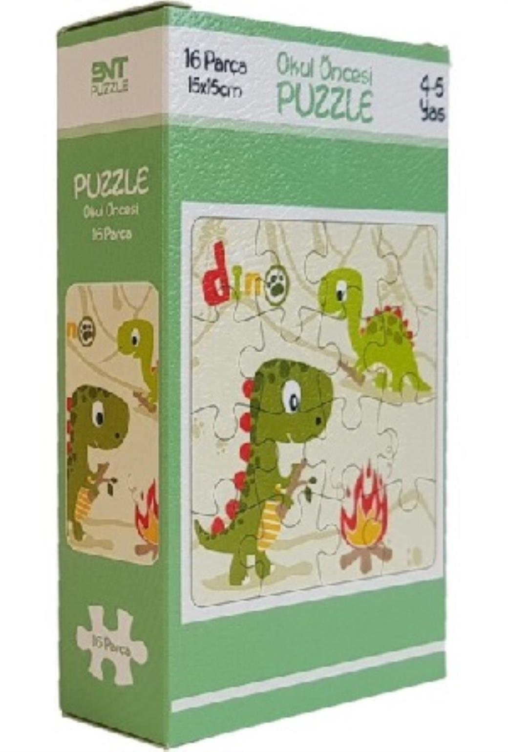16 Parça Okul Öncesi Puzzle - Yeşil