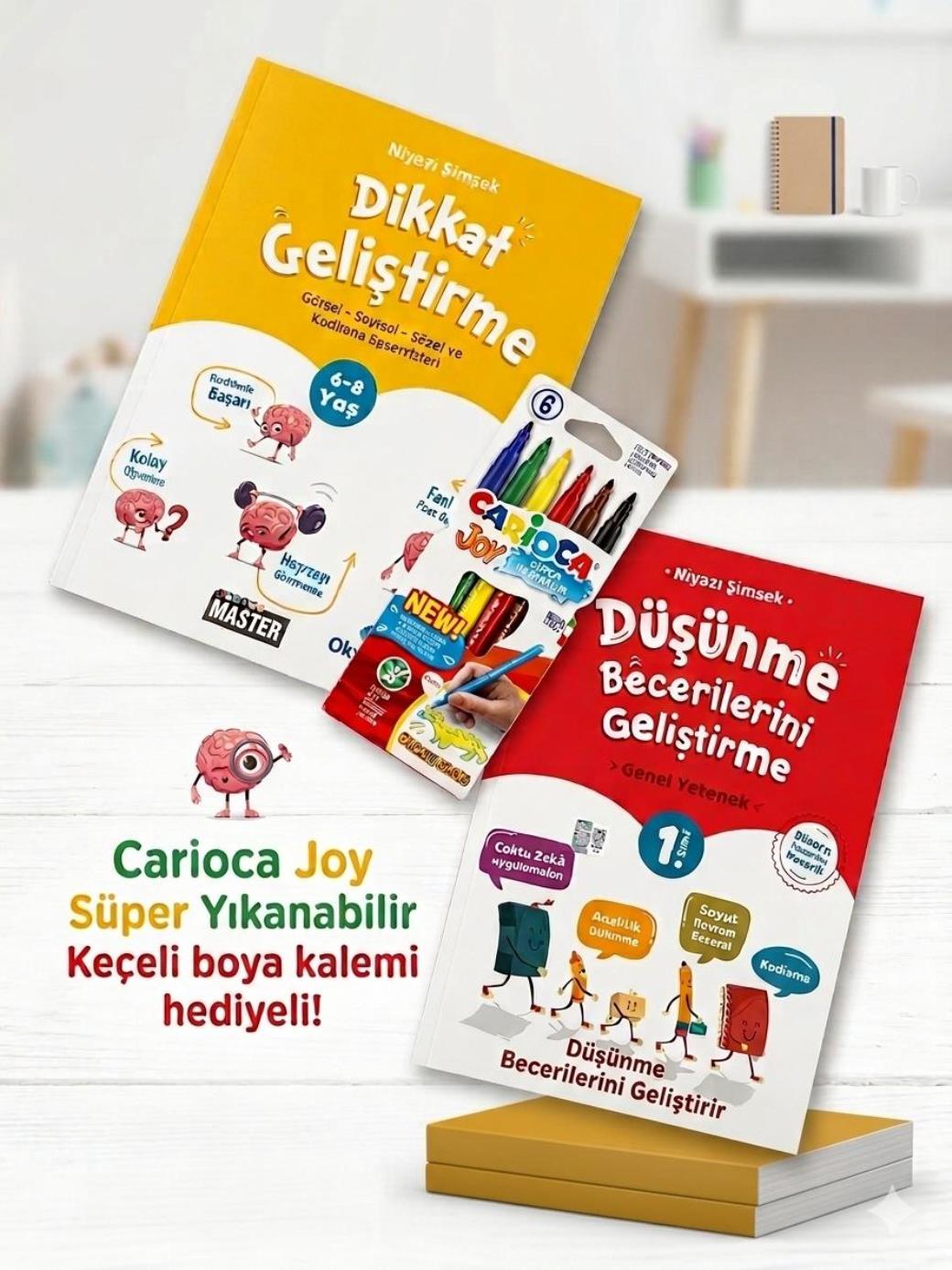 Zihin Geliştiren Süper Set 6-8 Yaş (Carioca 6 lı Keçeli Boya Kalemi Hediyeli)