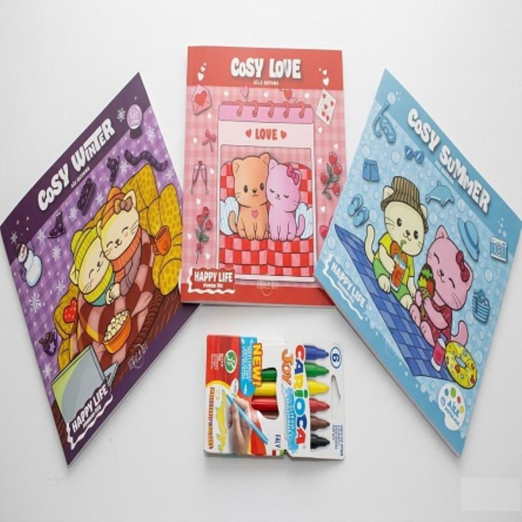 Happy Life Mamma Mia Boyama Seti (Carioca 6 lı Keçeli Boya Kalemi Hediyeli)