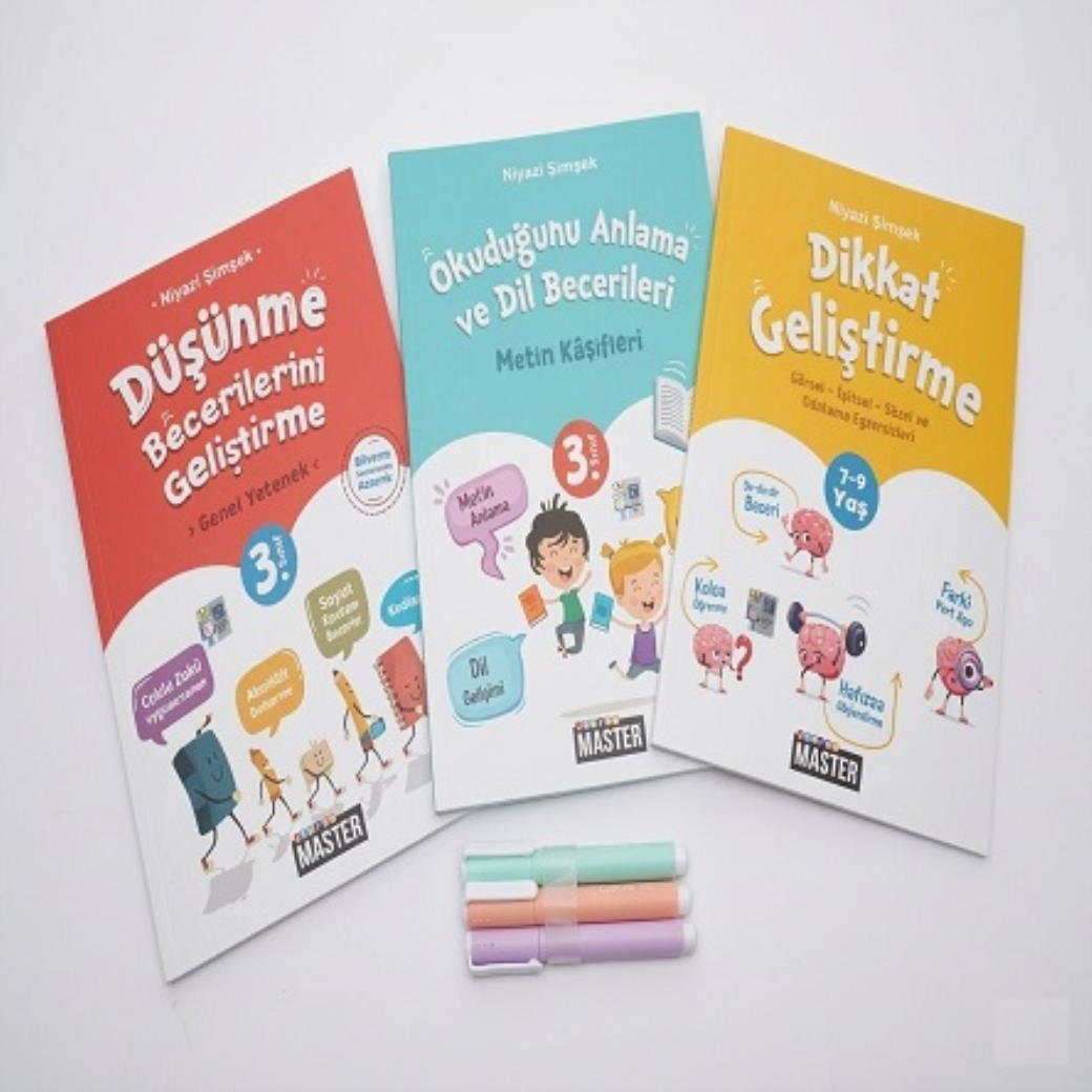 Zihin Geliştiren Süper Set 3 Sınıf (Carioca 3 lü Fosforlu Kalem Hediyeli)