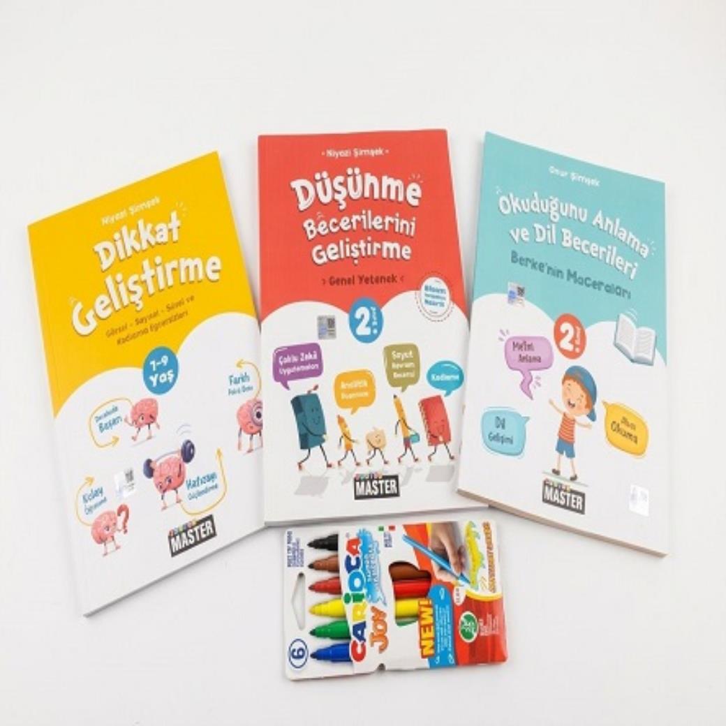 Zihin Geliştiren Süper Set 2 Sınıf (Carioca 6 lı Keçeli Boya Kalemi Hediyeli)