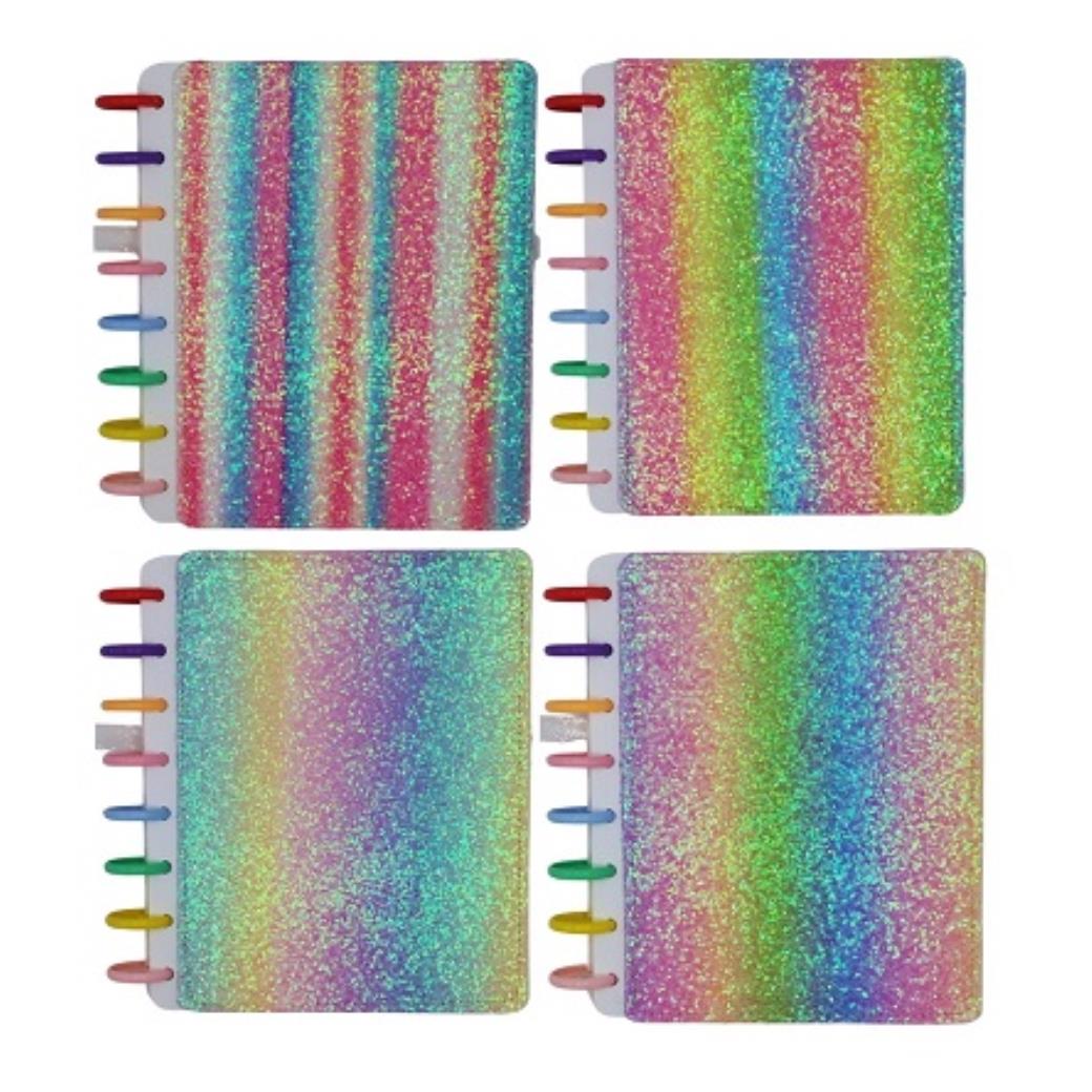 Unıcus Pul Spralli Akıllı Defter A5 Gökkuşağı Cam Kırığı Rengi (12 Adet)