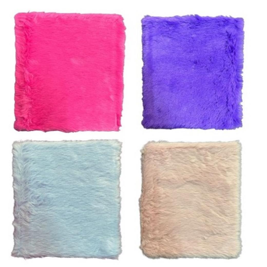 Unıcus Tavşan Tüyü Peluş Çizgili Defter A5 Karışık 4 Renk (12 Adet)