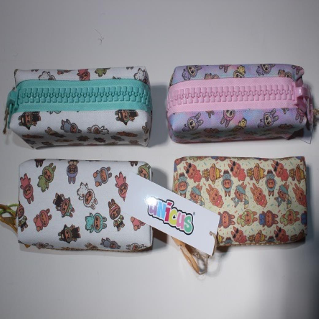 Unicus Big Zip Monster Desenli Kanvas Kalem Kutu (12 Adet)