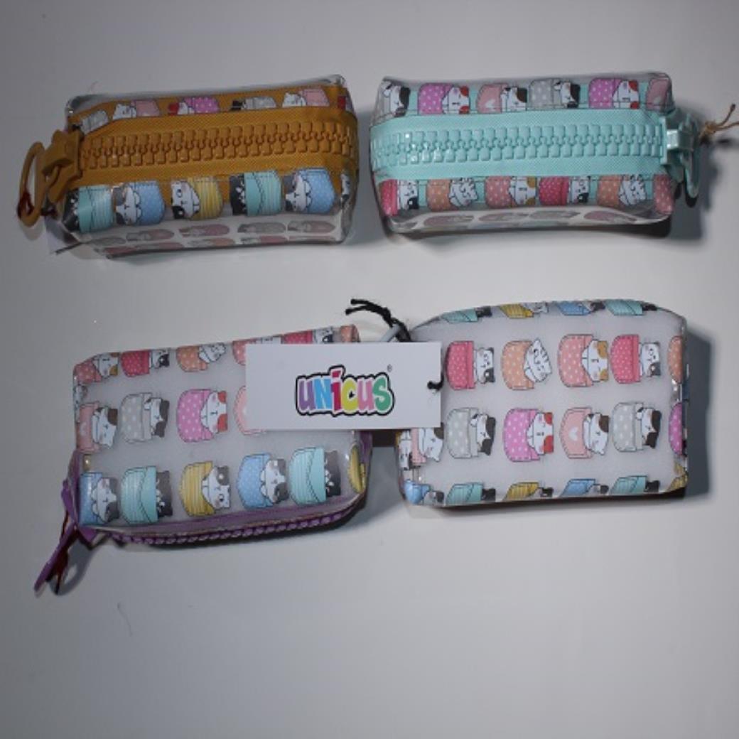 Unicus Big Zip Cepte Kedi Silikon Kalem Kutu (8 Adet)