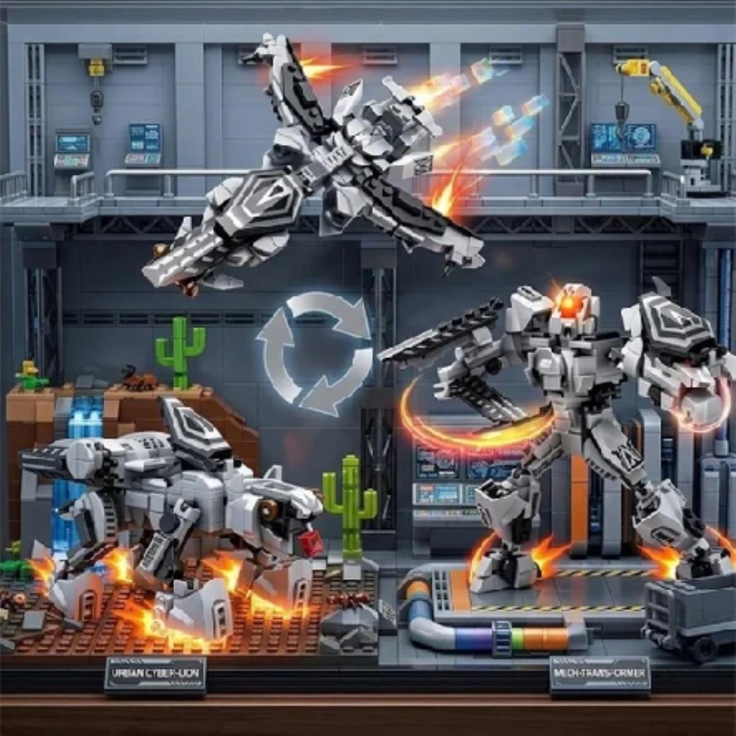 Panlos Dönüşen Robotlar Block Oyuncak Gri 332 Parça