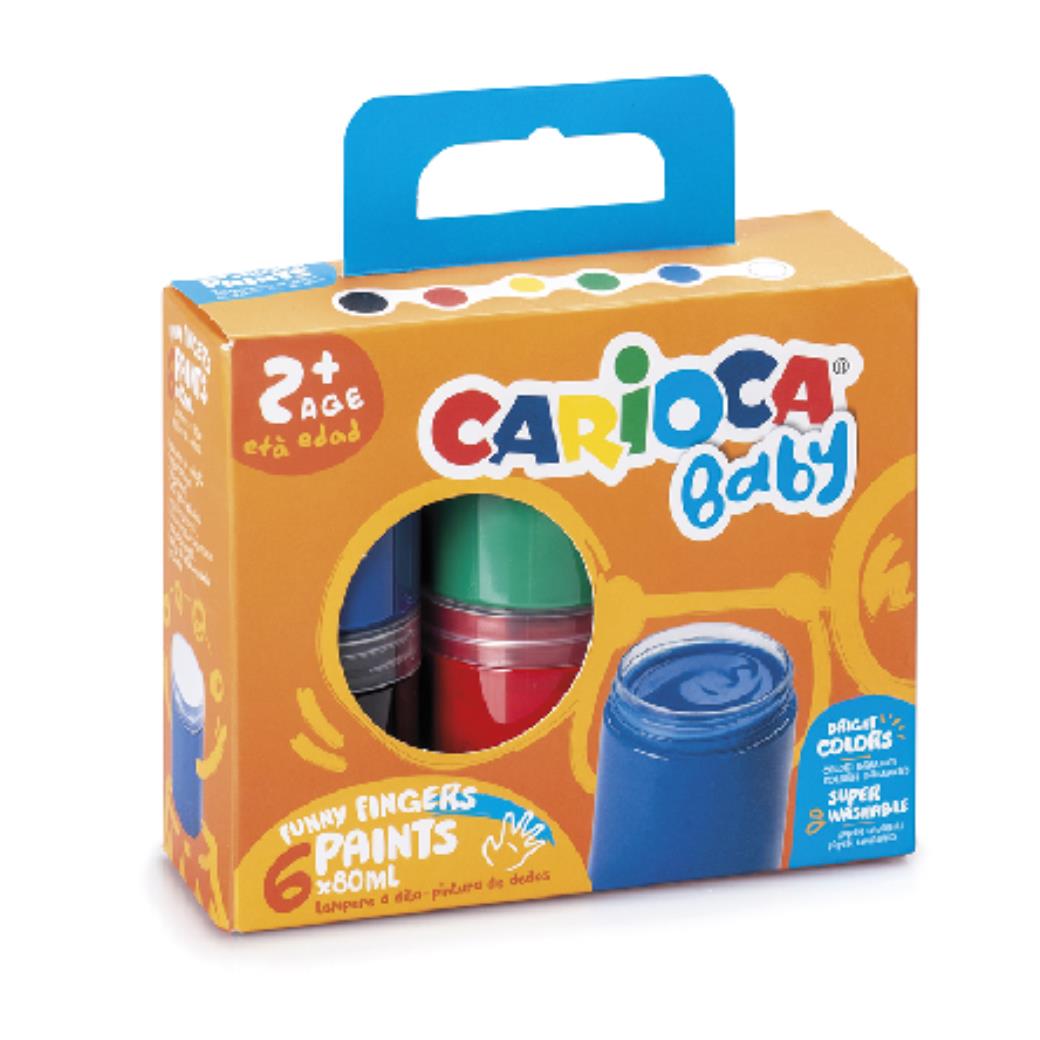 Carioca Bebek Parmak Boyası 6X80ml 6lı (Süper Yıkanabilir +2 Yaş)