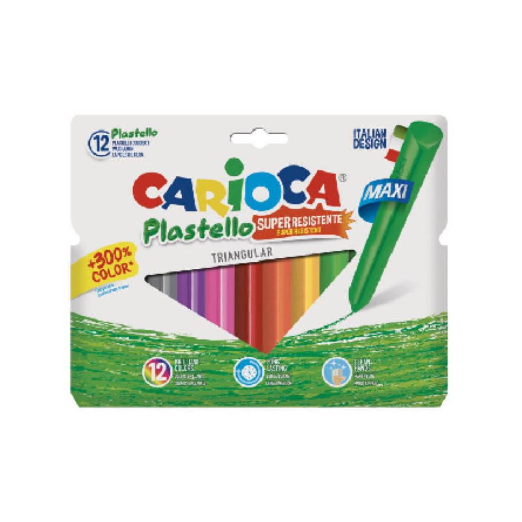 Carioca Jumbo Üçgen Elleri Kirletmeyen Yıkanabilir Pastel Boya Kalemi 12li (6 Adet)