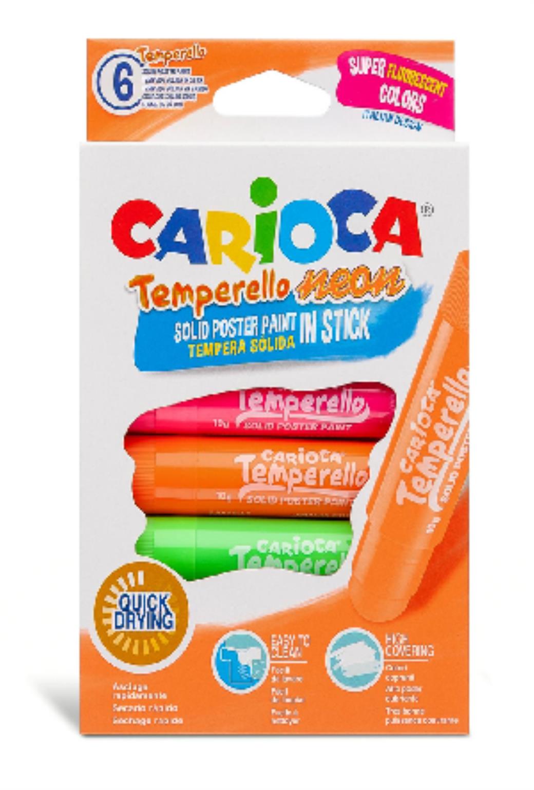 Carioca Temperello Stick Poster Boyama Kalemi Fosforlu 6lı