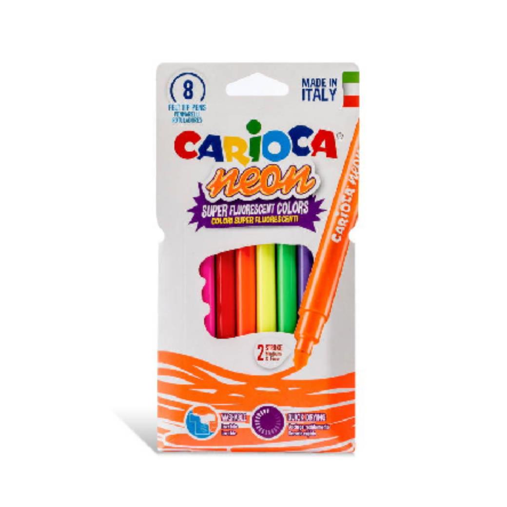 Carioca Fosforlu Yıkanabilir Keçeli Boya Kalemi 8li