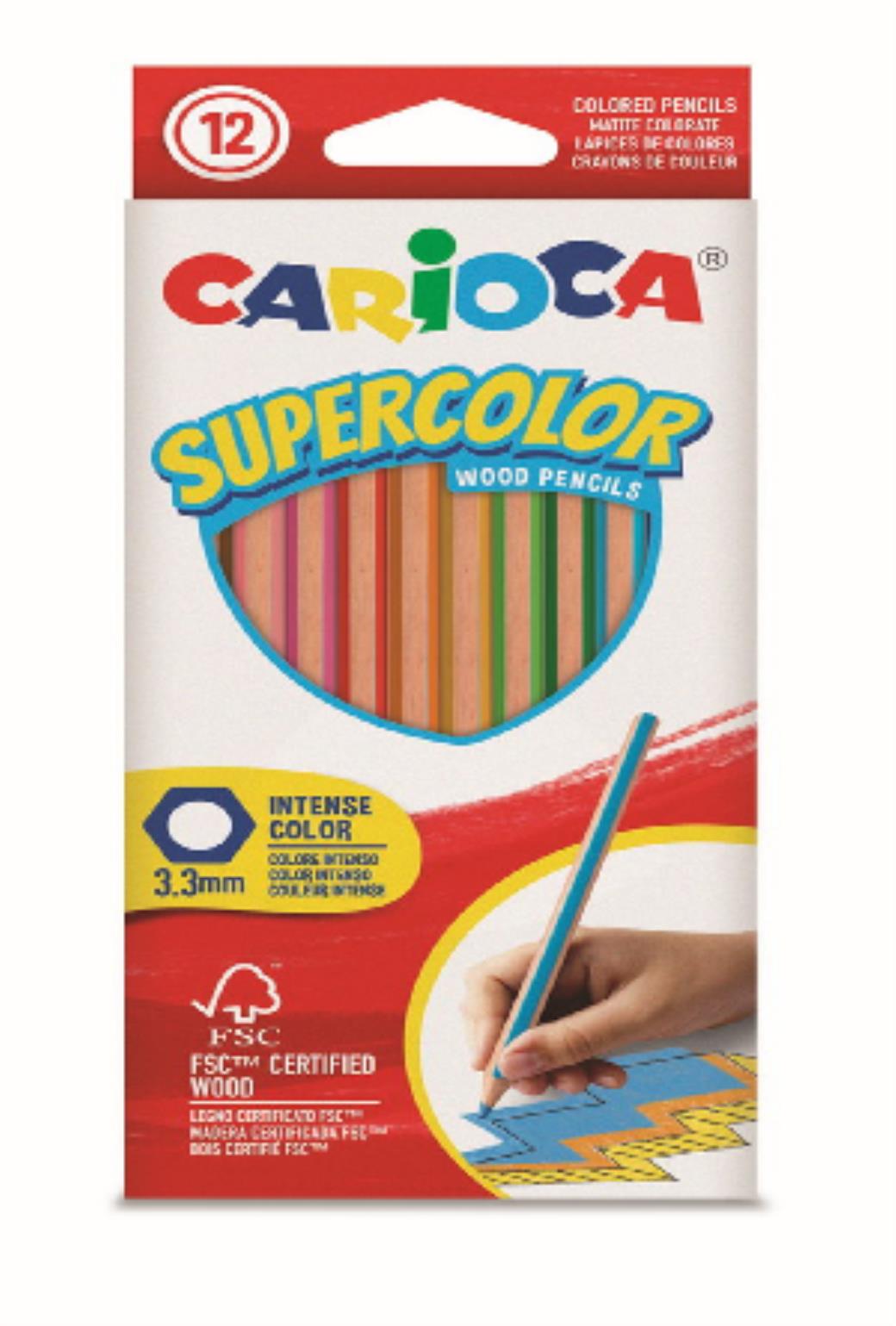 Carioca Süpercolor Kuru Boya Kalemi 12 Renk (12 Adet)