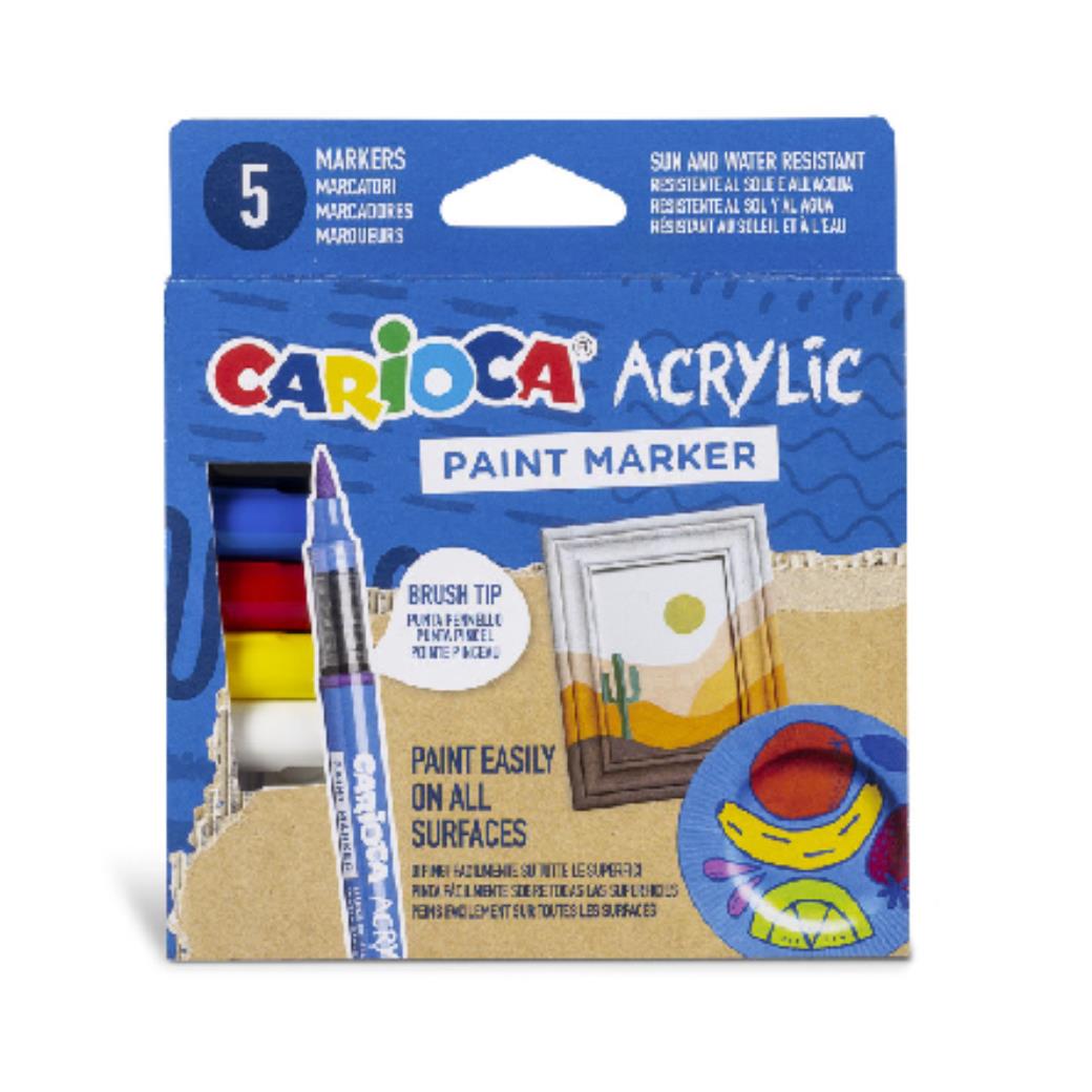 Carioca Akrilik Paint Marker Su Bazlı Fırça Uçlu5li