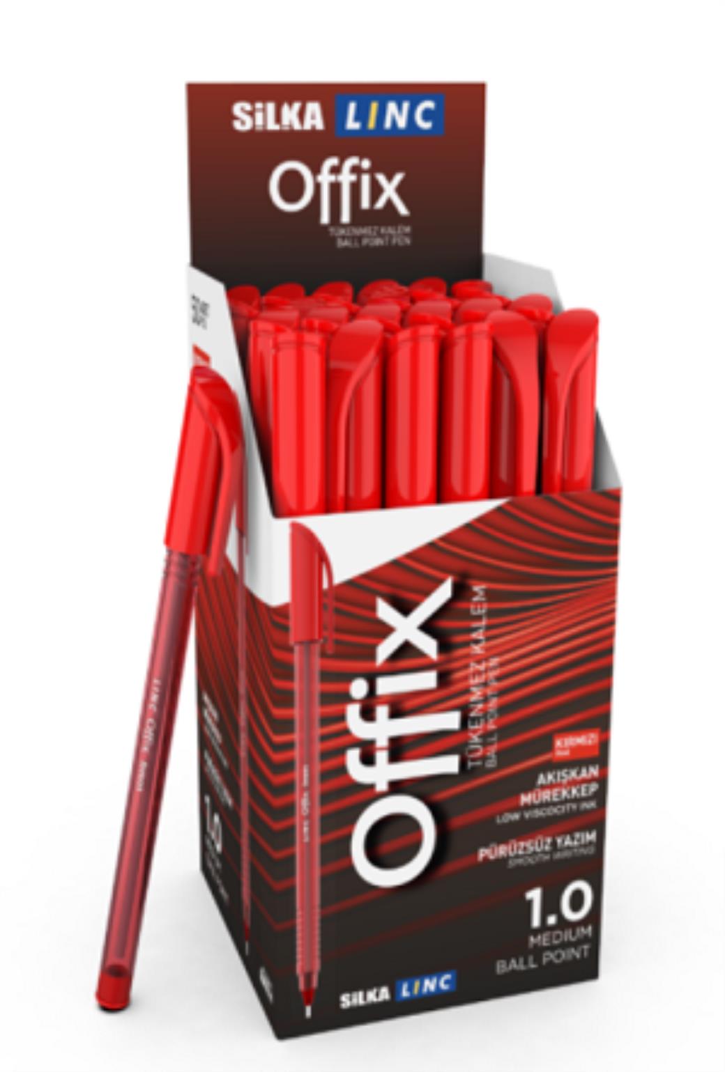 Silka Linc Offix Kırmızı Tükenmez Kalem (50 Adet)