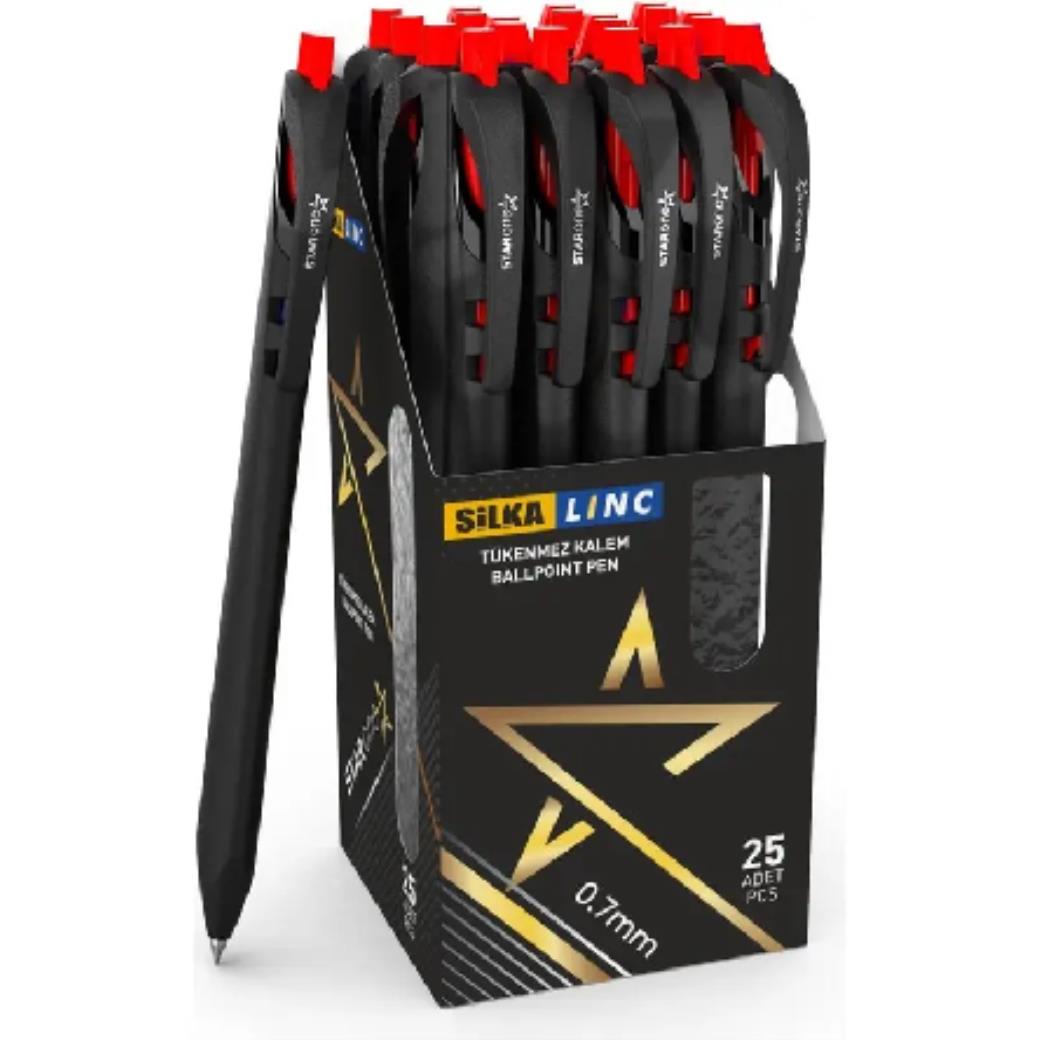 Silka Linc Starone Kırmızı Tükenmez Kalem (25 Adet)