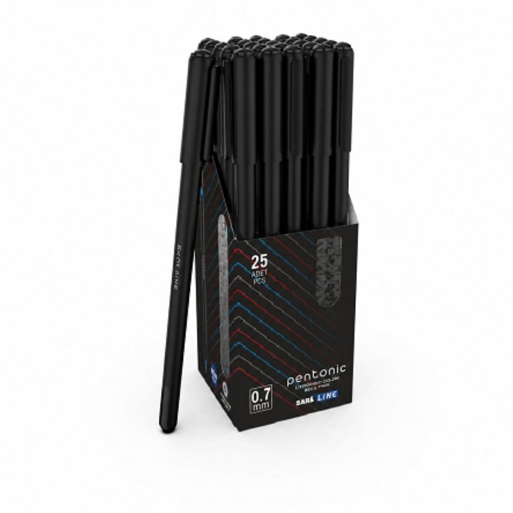 Silka Pentonic Ball Pen Siyah Tükenmez Kalem 25li