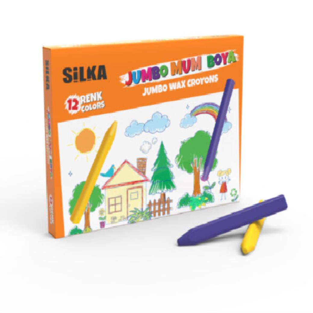 Silka Jumbo Wax Croyons 12 Renk (Mum Boya)