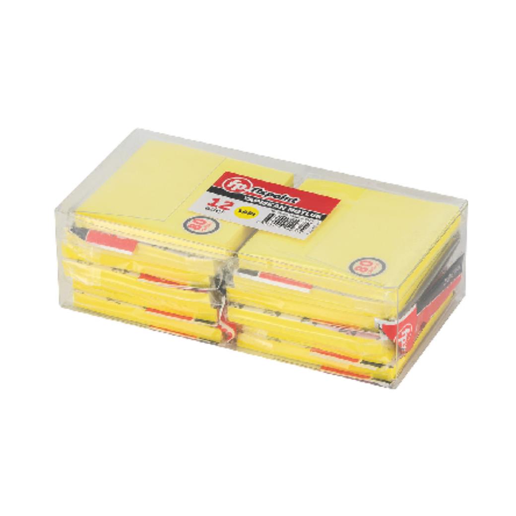 FixPoint Yapışkan Notluk Kağıt Fosforlu Sarı 80 Yaprak (12 Adet)