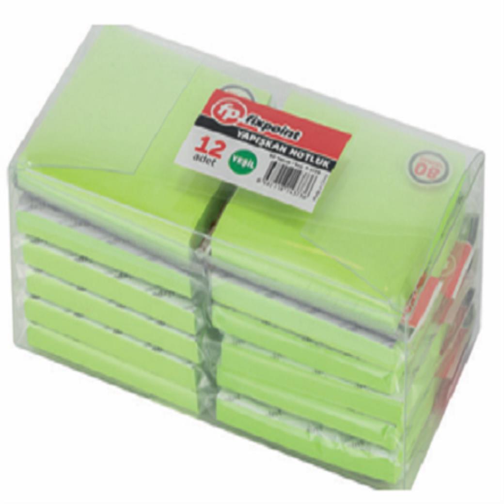Fixpoint Yapışkanlı Notluk Yeşil 80 Yaprak (12 Adet)