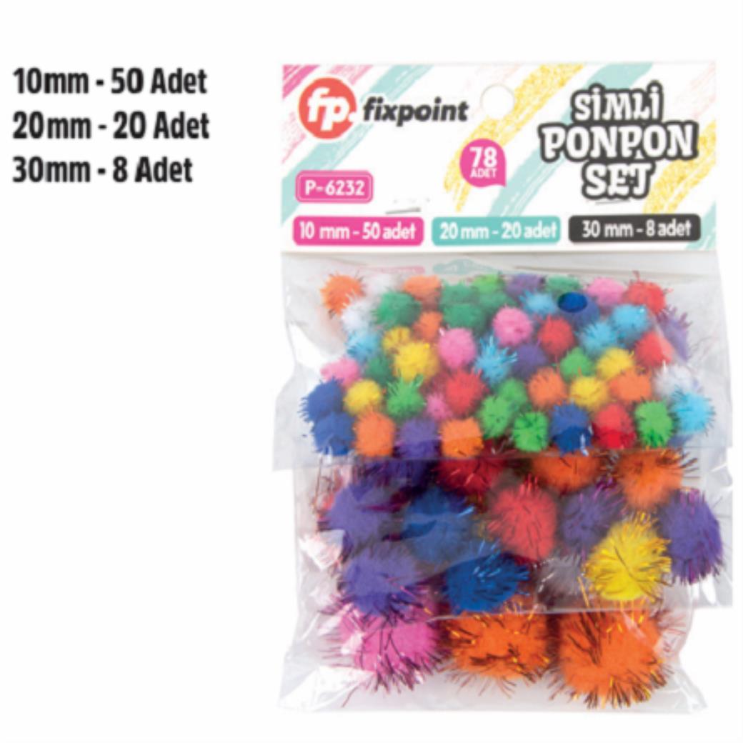 Fixpoint Simli Ponpon Seti 78li (12 Adet)