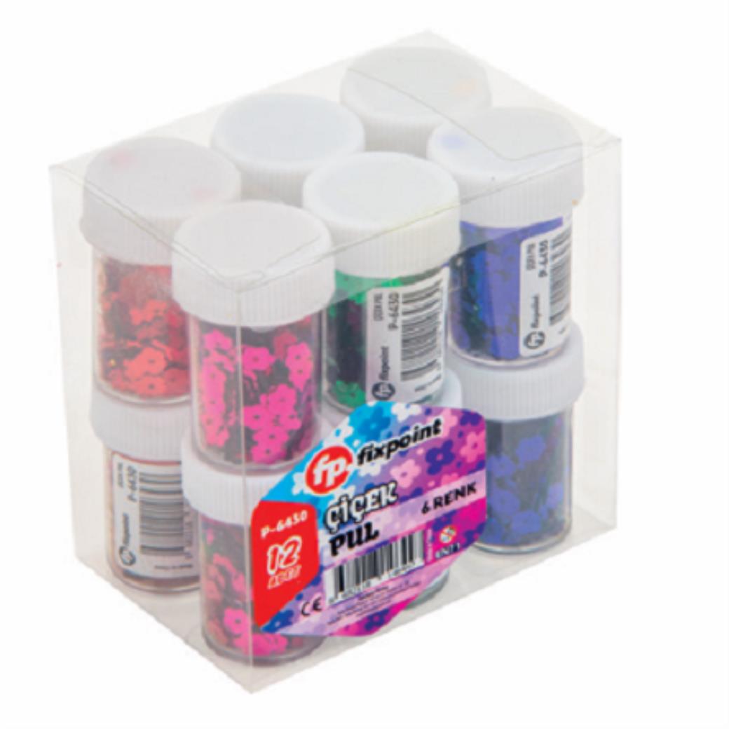 Fixpoint Çiçek Pul 6 Renk (12 Adet)