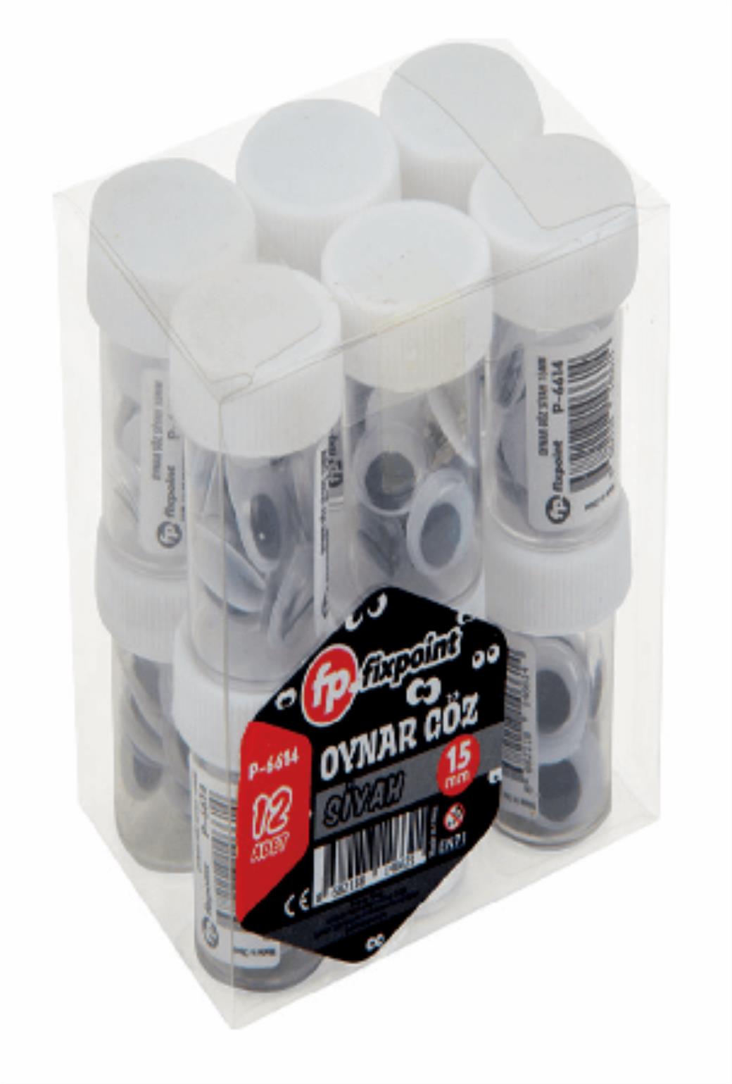 Fixpoint Siyah Oynar Göz 15mm (12 Adet)