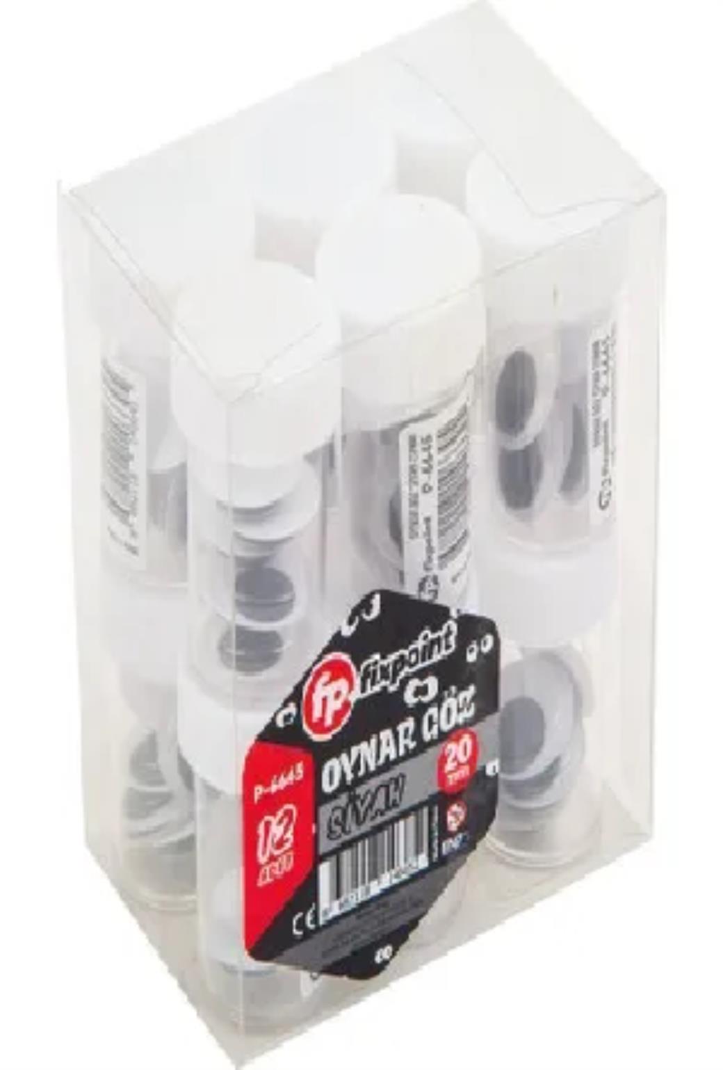 Fixpoint Oynar Göz Siyah 20mm (12 Adet)