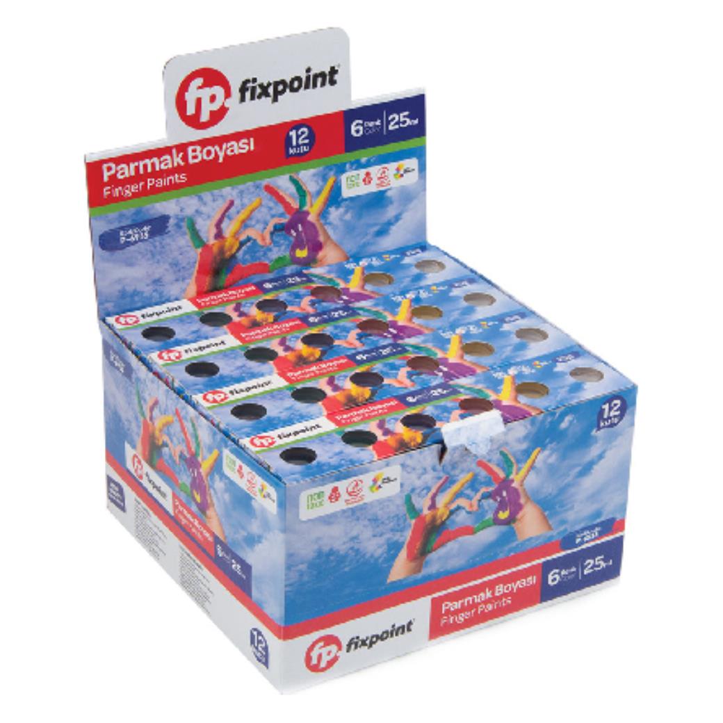 Parmak Boyası 25ml 6 Renk (12 Adet)