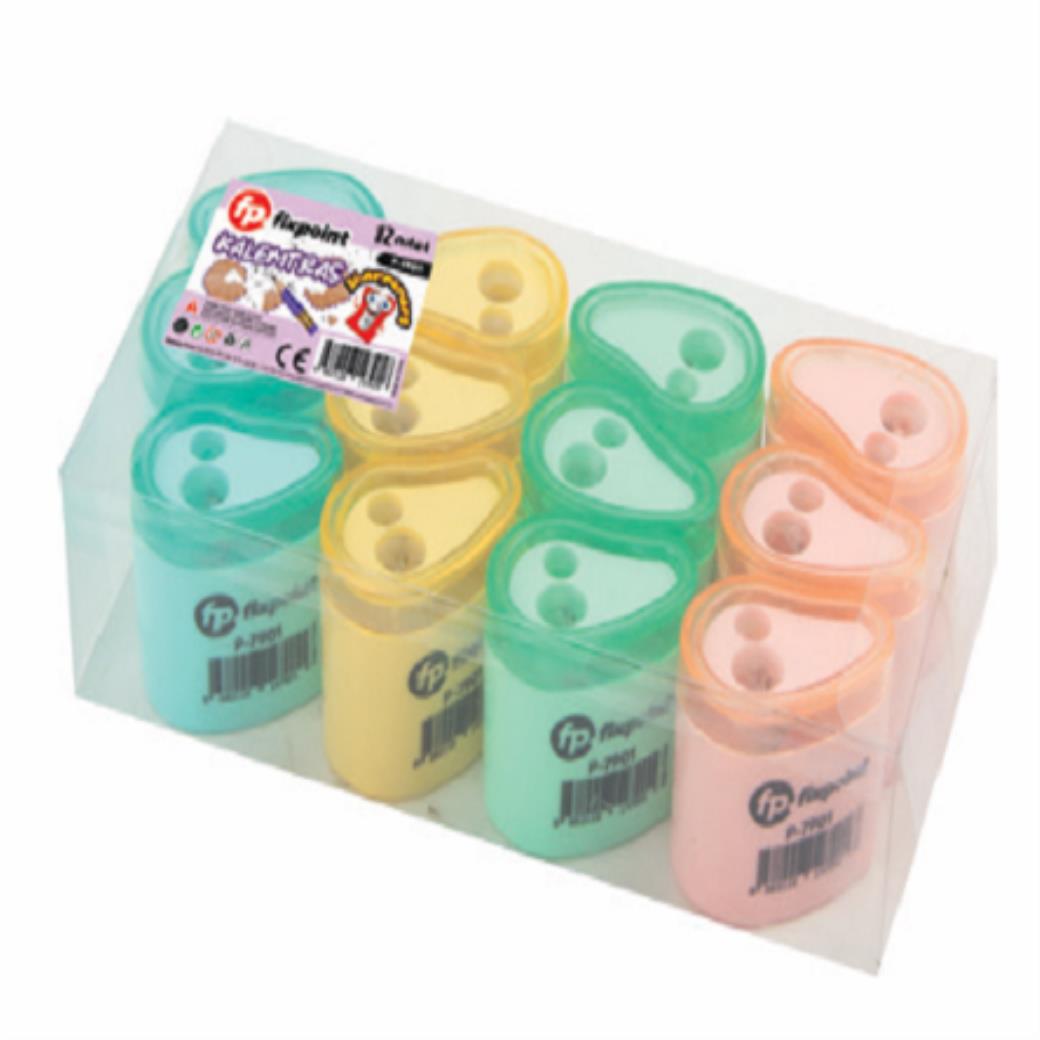 Fixpoint Kalemtraş Çiftli Damla Pastel 4 Renk (12 Adet)