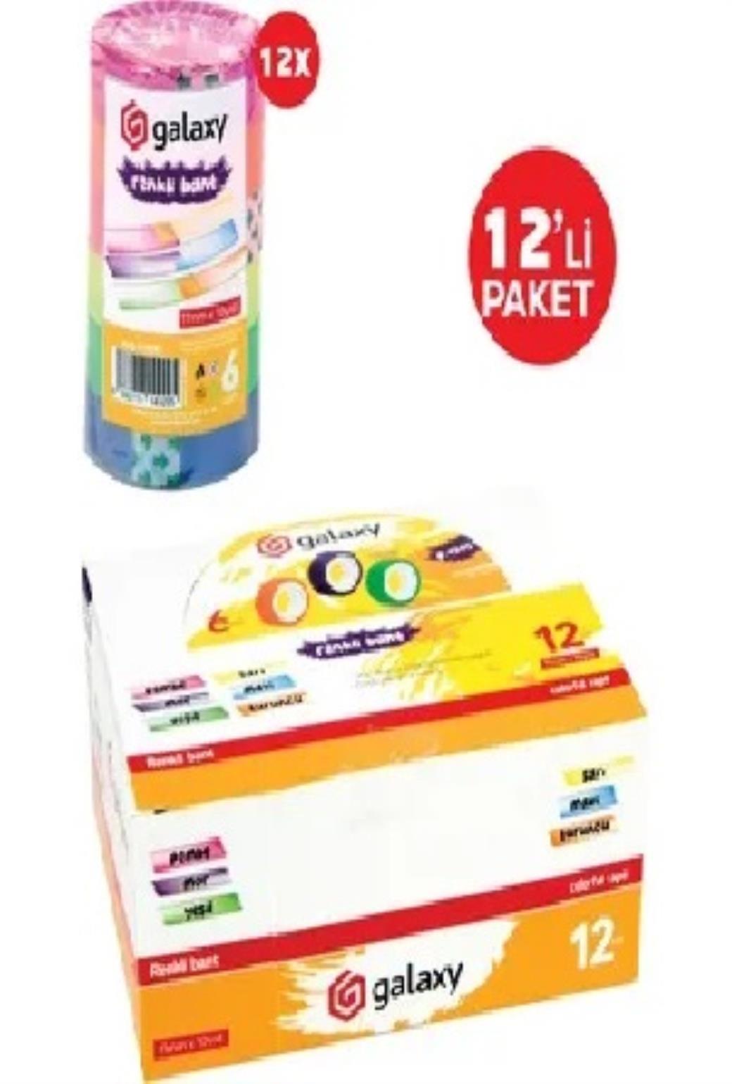 Fixpoint Galaxy Renkli Bant 6 Renk (12 Adet)