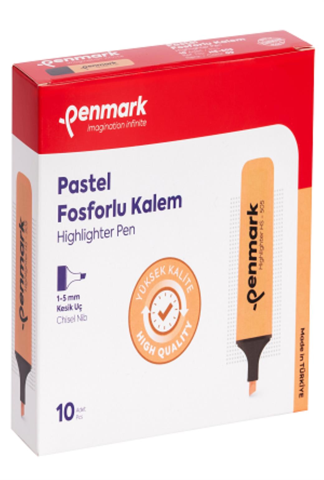 Penmark Pastel Yavru Ağzı 10lu Kesik Uçlu Fosforlu Kalem (12 Adet)