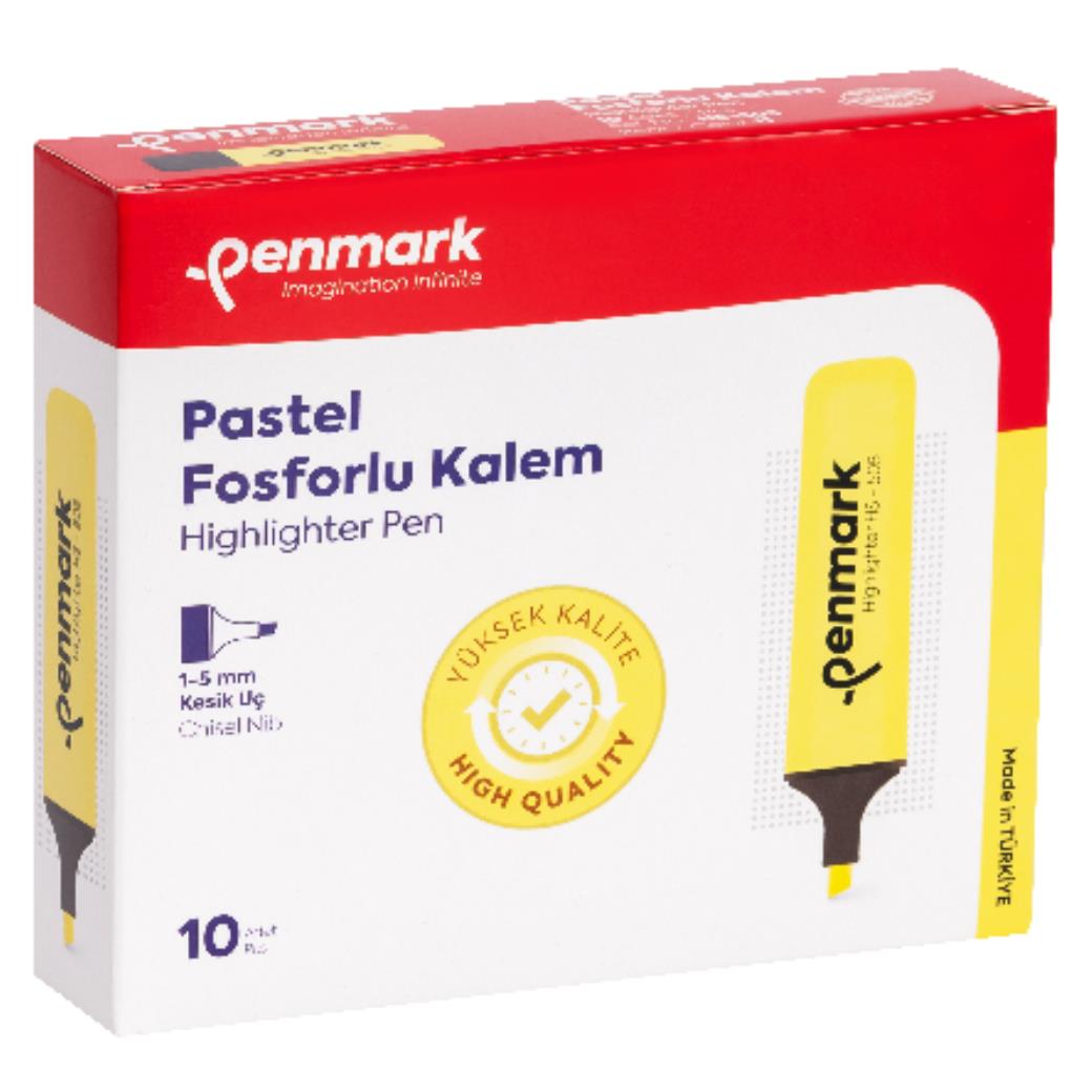 Penmark Pastel Limoni 10lu Kesik Uçlu Fosforlu Kalem (12 Adet)