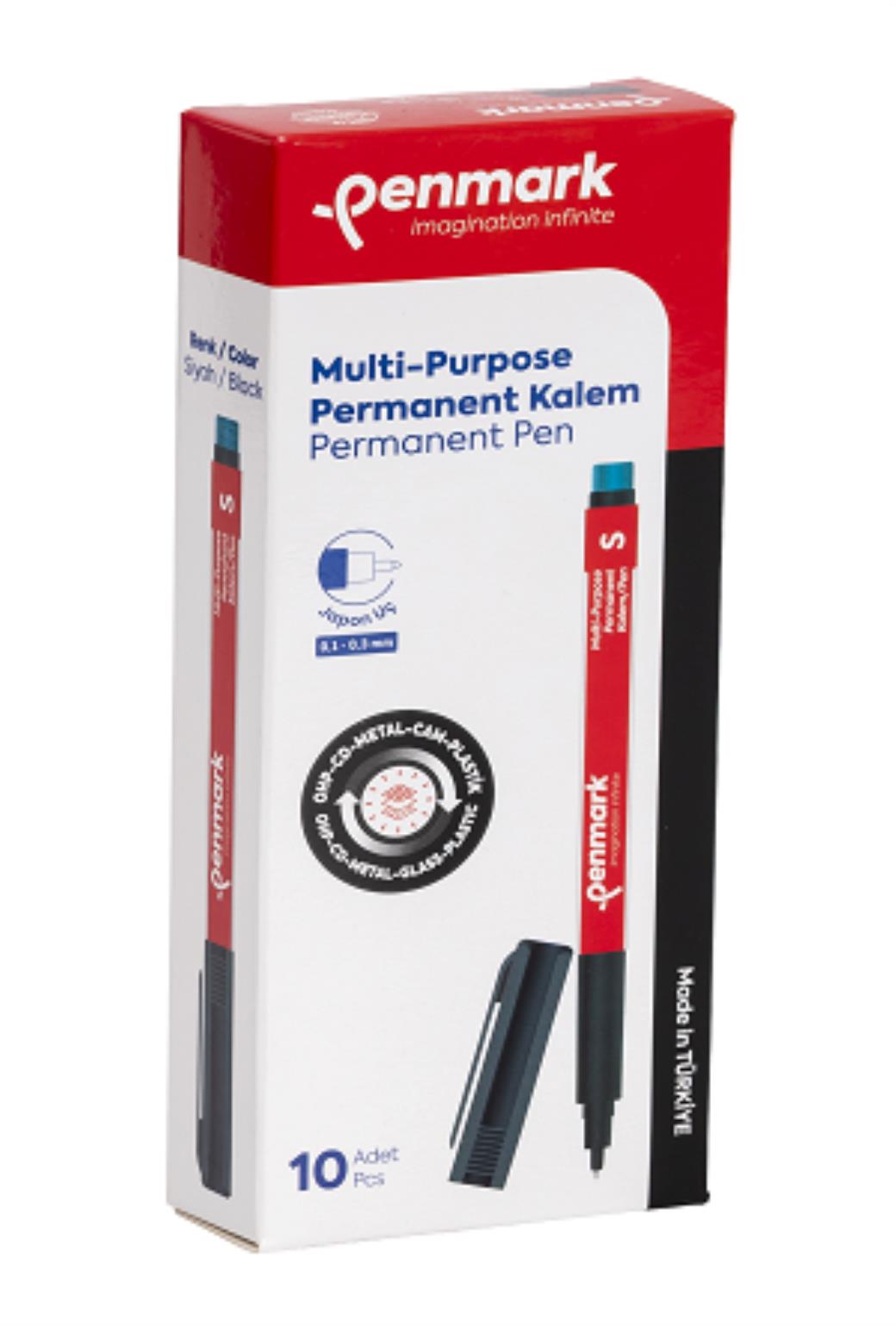 Penmark Siyah Multi Purpose Japon Uç 10lu Parmament Asetat Kalem (12 Adet)