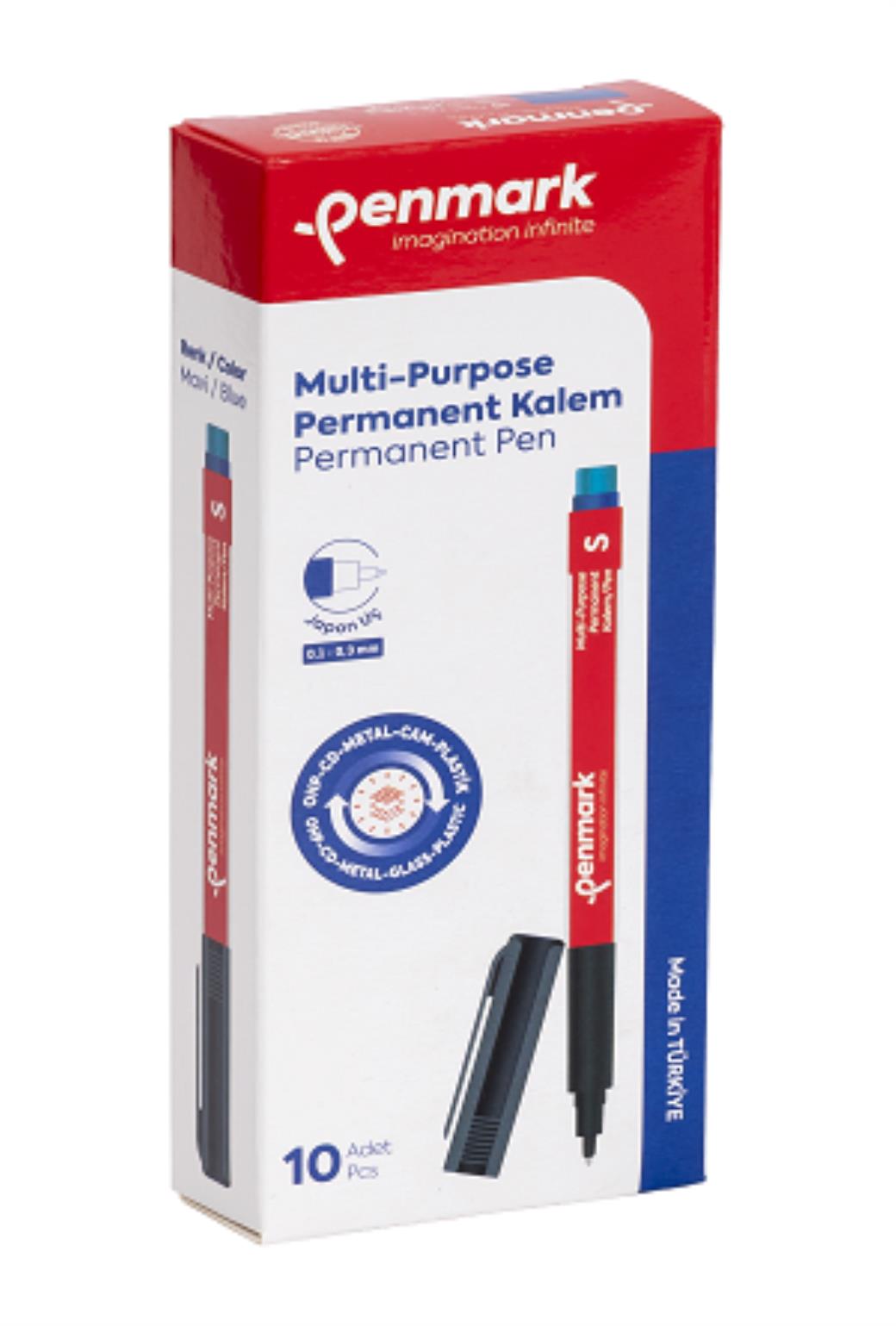 Penmark Mavi Multi Purpose Japon Uç 10lu Parmament Asetat Kalem (12 Adet)