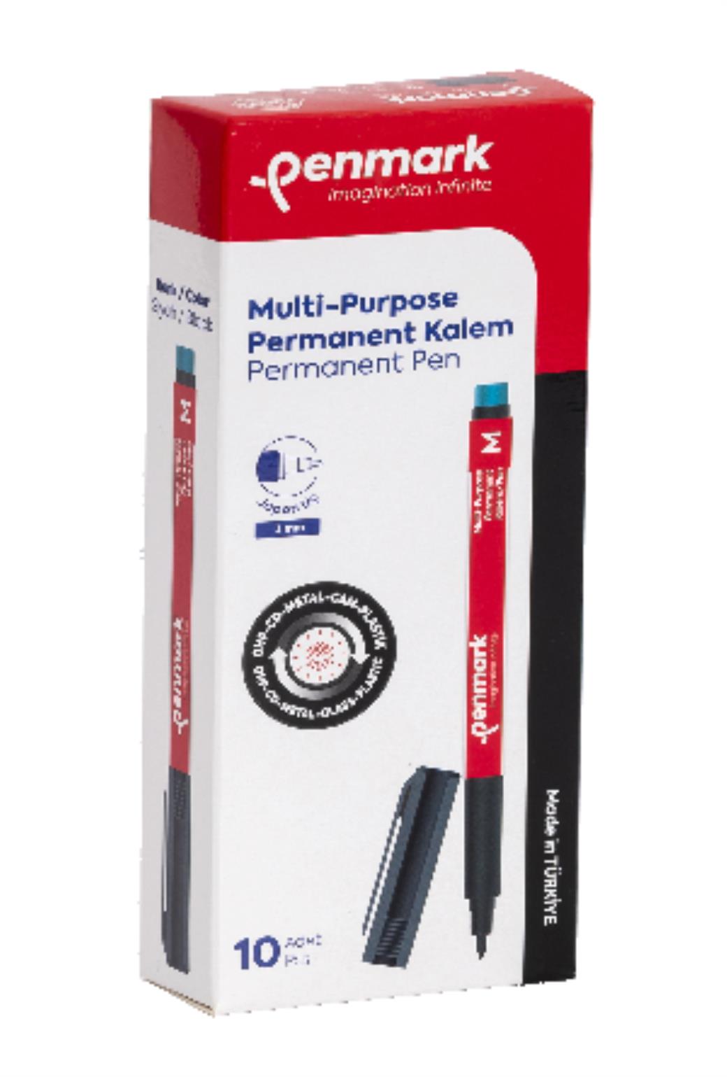 Penmark Siyah Multi Purpose Japon Uç 10lu Parmament Asetat Kalem (12 Adet)