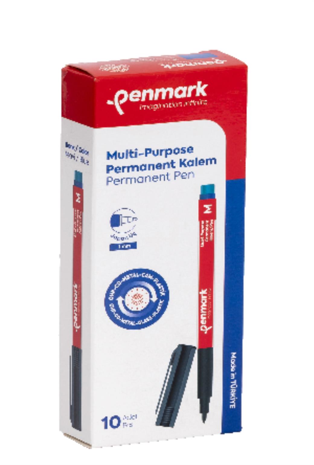 Penmark Mavi Multi Purpose Japon Uç 10lu Parmament Asetat Kalem (12 Adet)