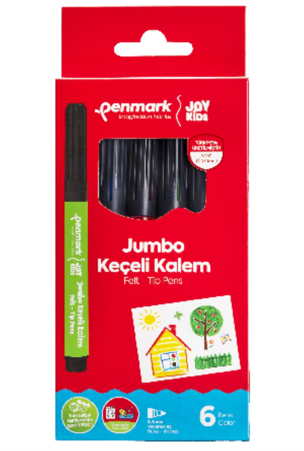 Penmark Süper Yıkanabilir Jumbo Yuvarlak Uç Keçeli Kalem 6 Renk (24 Adet)