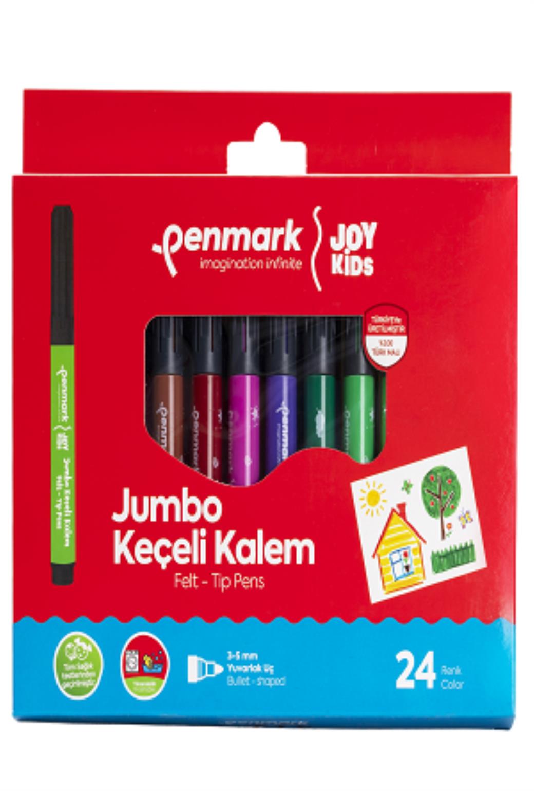 Penmark Süper Yıkanabilir Jumbo Yuvarlak Uç Keçeli Kalem 24 Renk (12 Adet)