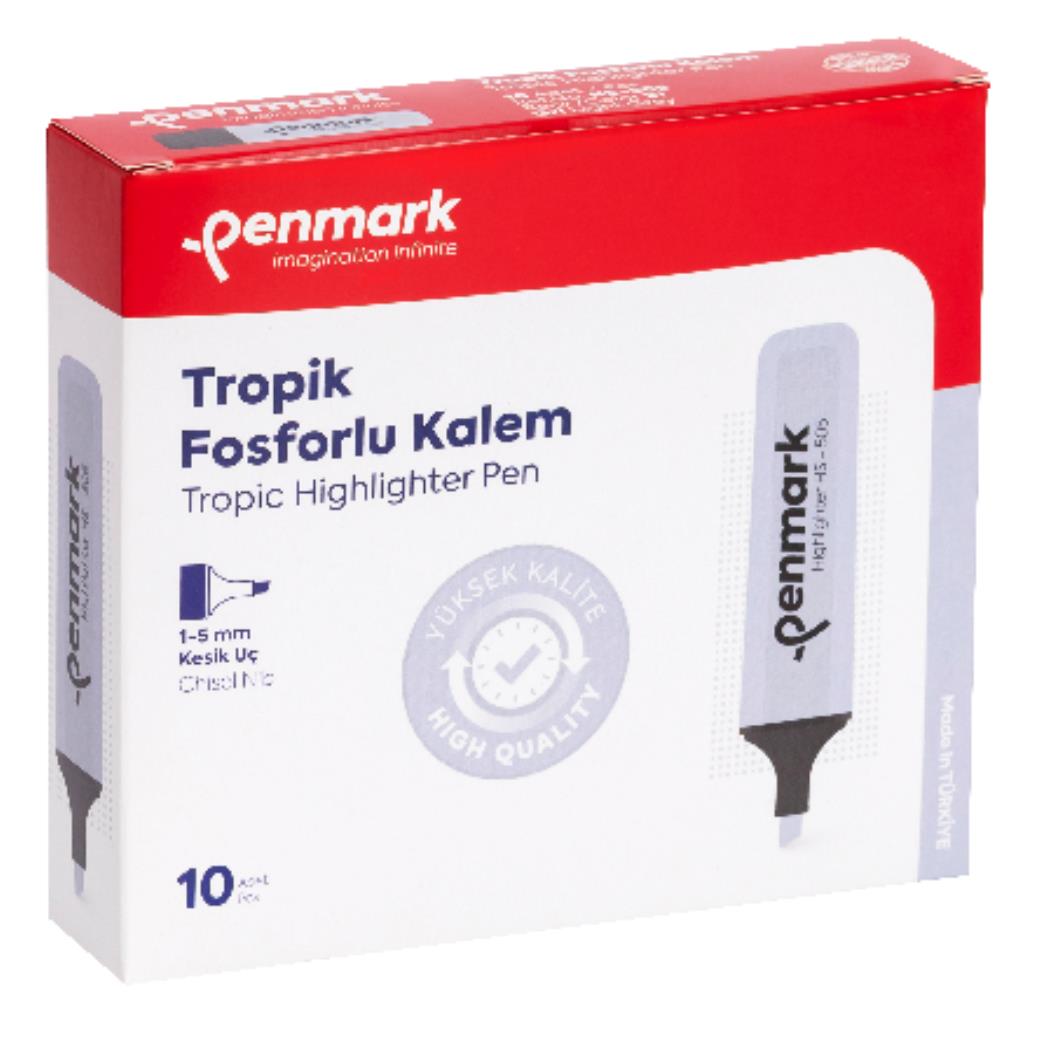 Penmark Tropik Fosforlu Gri 10lu Kesik Uçlu Kalem (12 Adet)