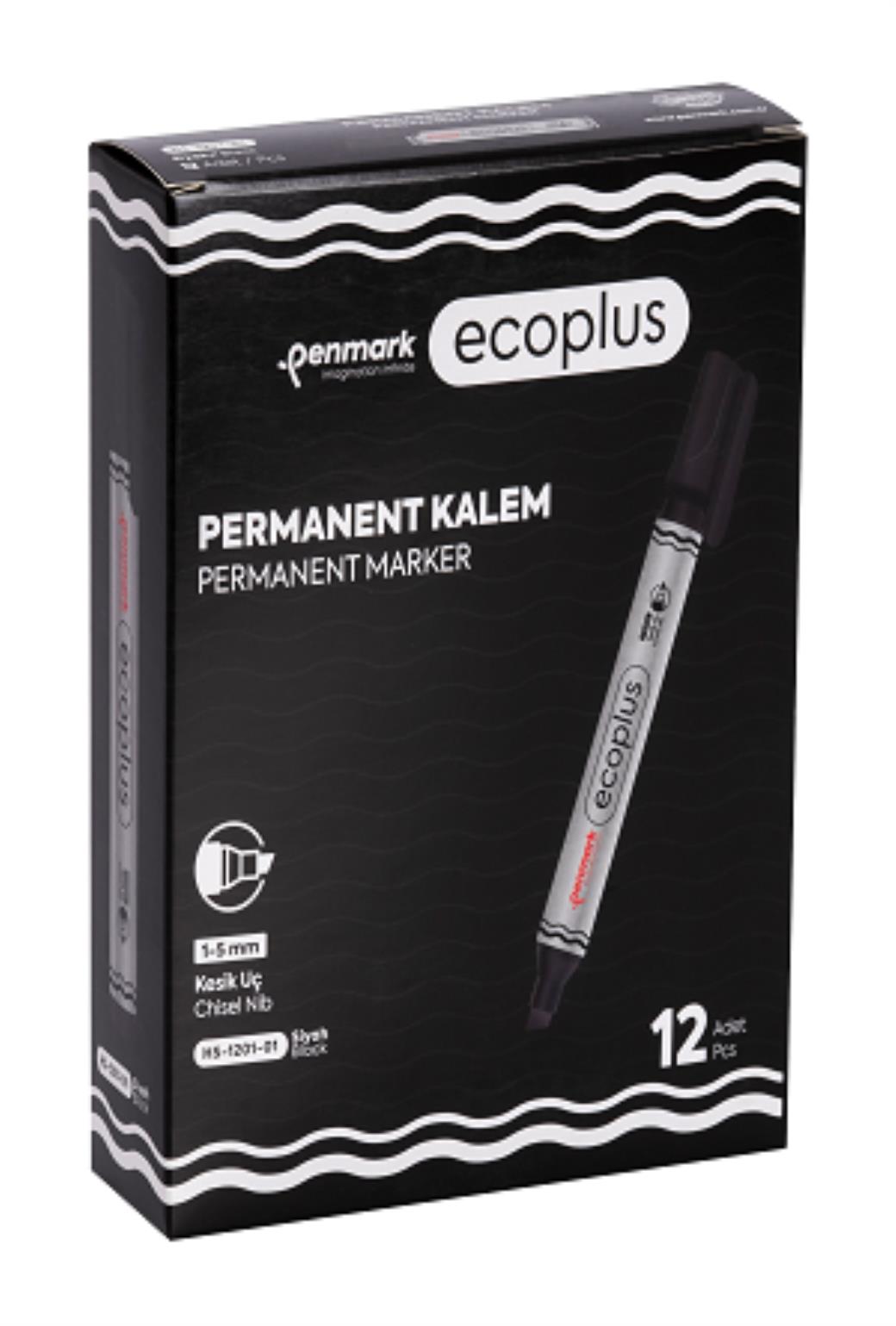 Penmark Permament Marker Açık Siyah Kesik Uçlu 12li Koli Kalemi