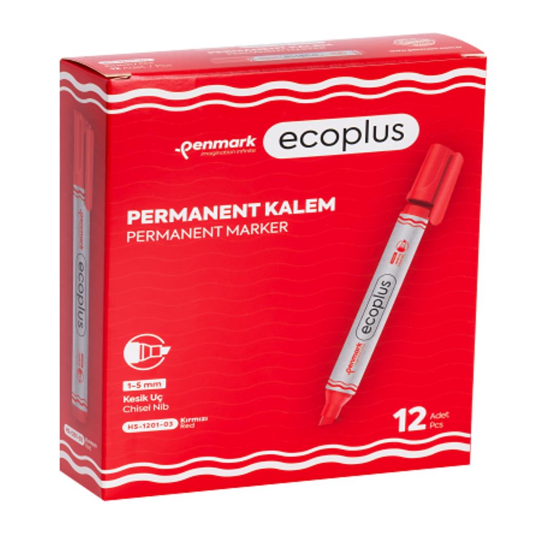 Penmark Permament Marker Kırmızı Kesik Uçlu 12li Koli Kalemi