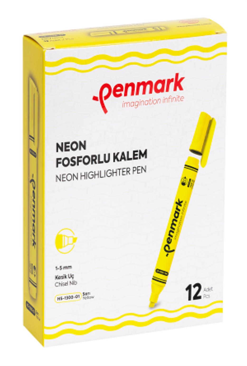 Penmark Permament Marker Sarı Kesik Uçlu 12li Koli Kalemi