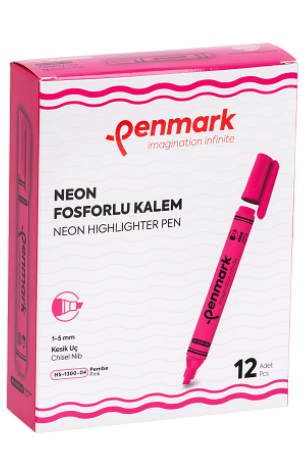 Penmark Permament Marker Pembe Kesik Uçlu 12li Koli Kalemi
