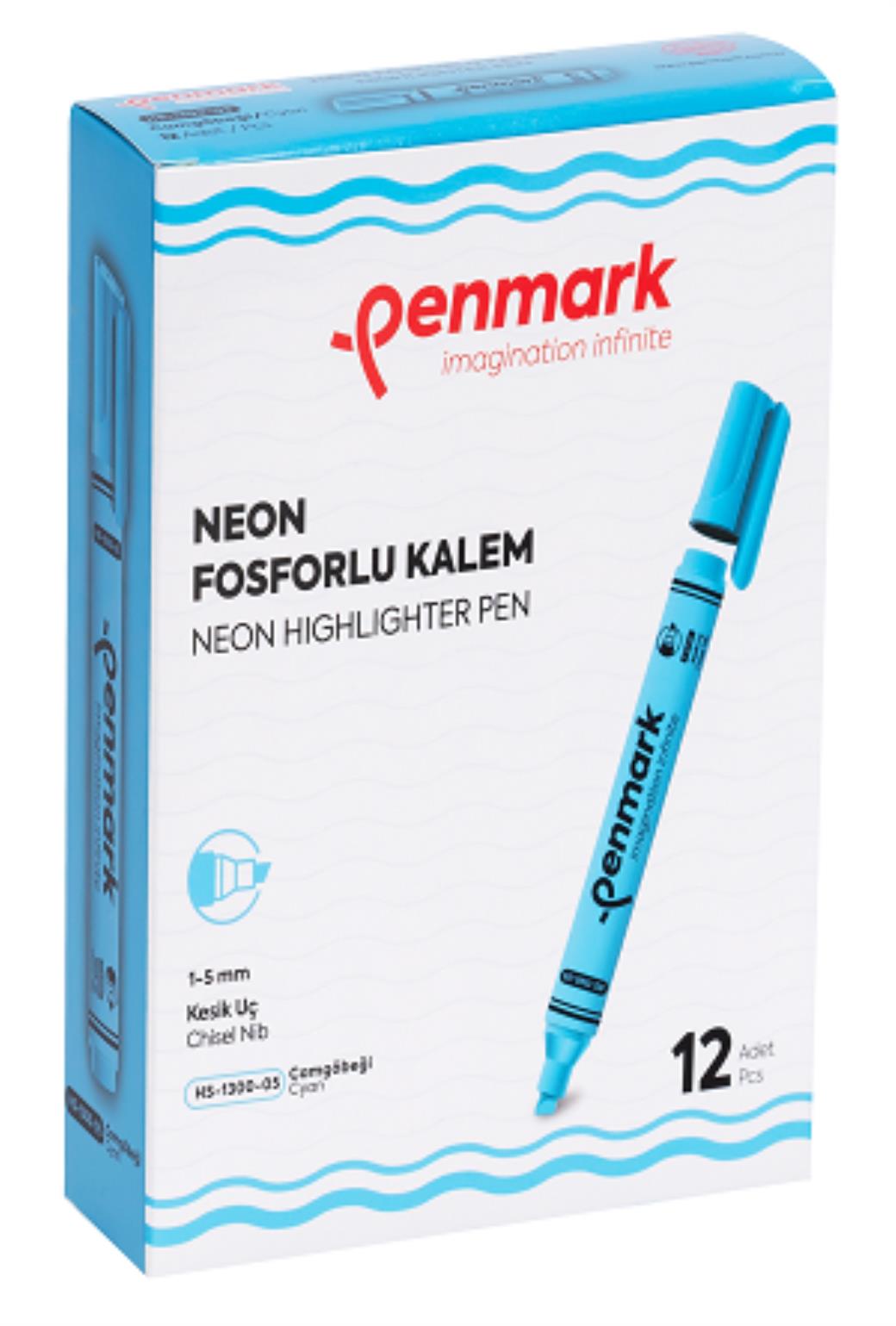 Penmark Permament Marker Mavi Kesik Uçlu 12li Koli Kalemi