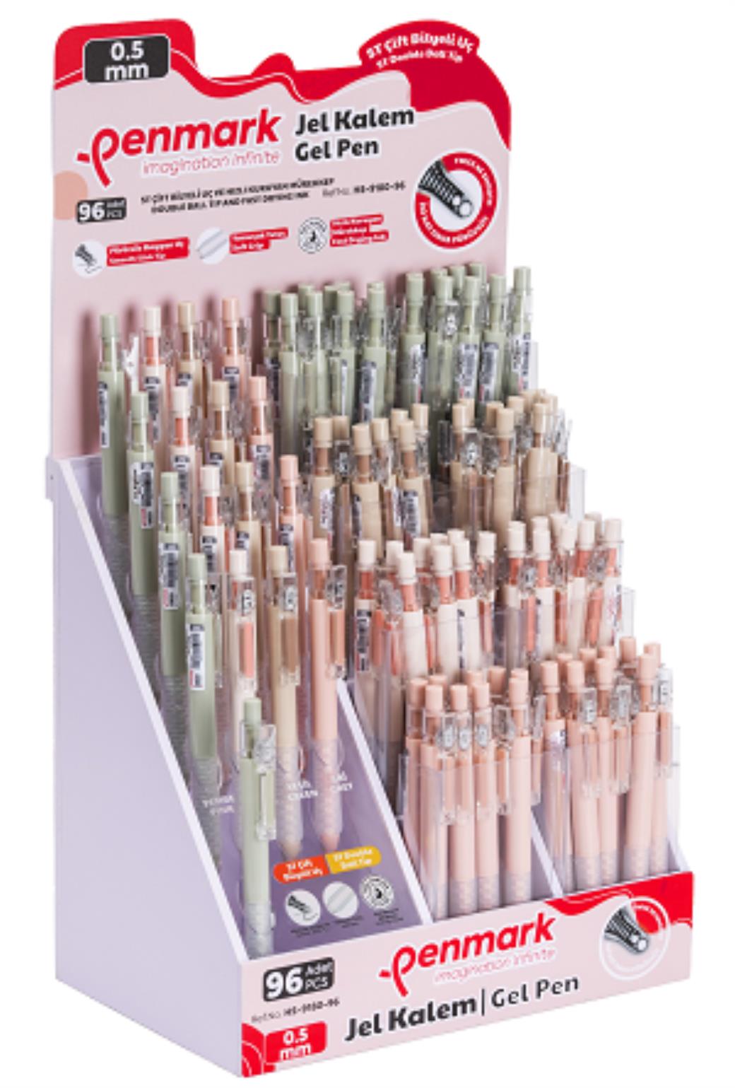 Penmark Jel Kalem Karışık Renk 96lı Stand